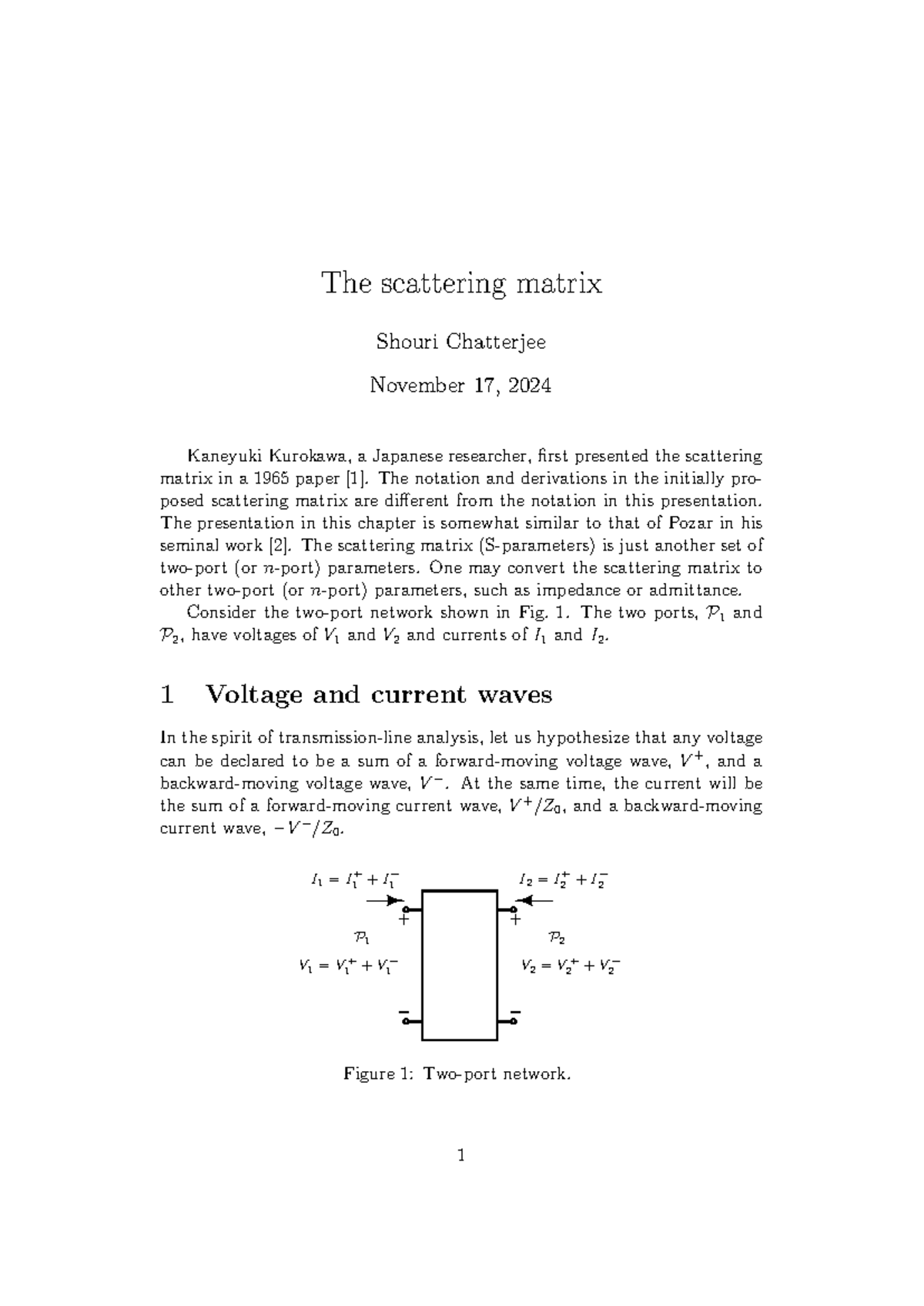 Scattering Matrix Parameters: An In-Depth Study (SP) - Studocu