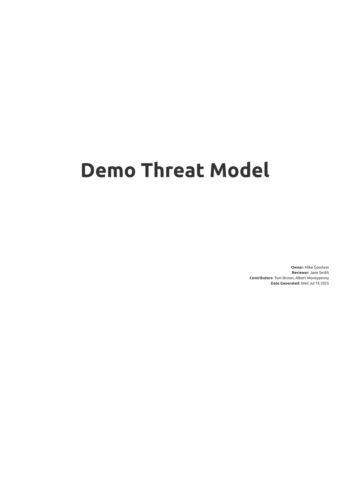 OWASP Threat Model Analysis: Demo by Mike Goodwin (2025) - Studocu