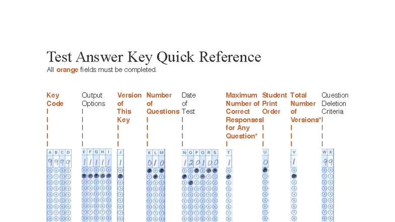 Scantron Answer Key (QA-2023) Quick Reference Guide - Studocu