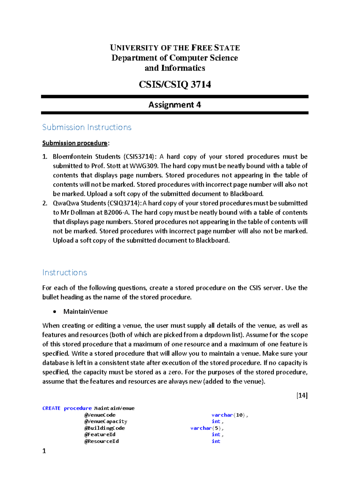 CSIS3714 Assignment 4 Submission Guidelines and Procedures - Studocu