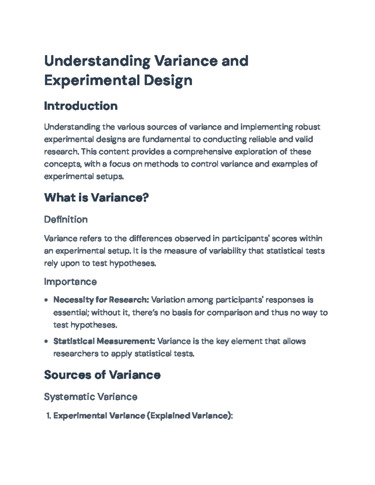 Understanding Variance and Experimental Design in Research Methods ...