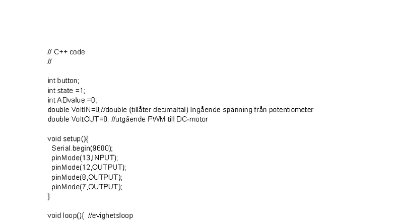 Kod MIK-labb - Kod till MIK-labb, TinkerCad - // C++ code // int button ...