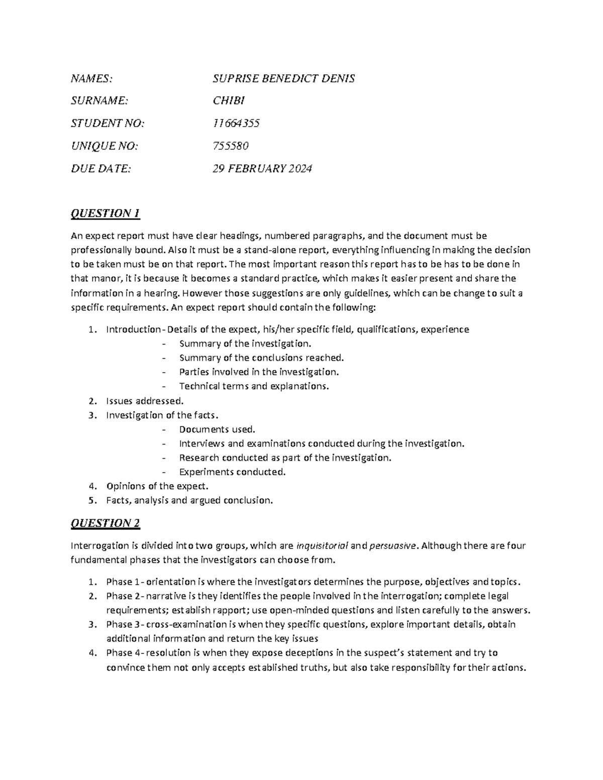 FOR2601 Final Exam Instructions and Guidelines - 28 Oct 2024 - Studocu