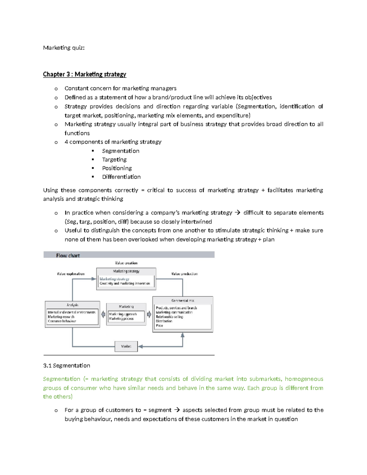 Summary chap 1 Marketing - Marketing quiz: Chapter 3 : Marketing ...