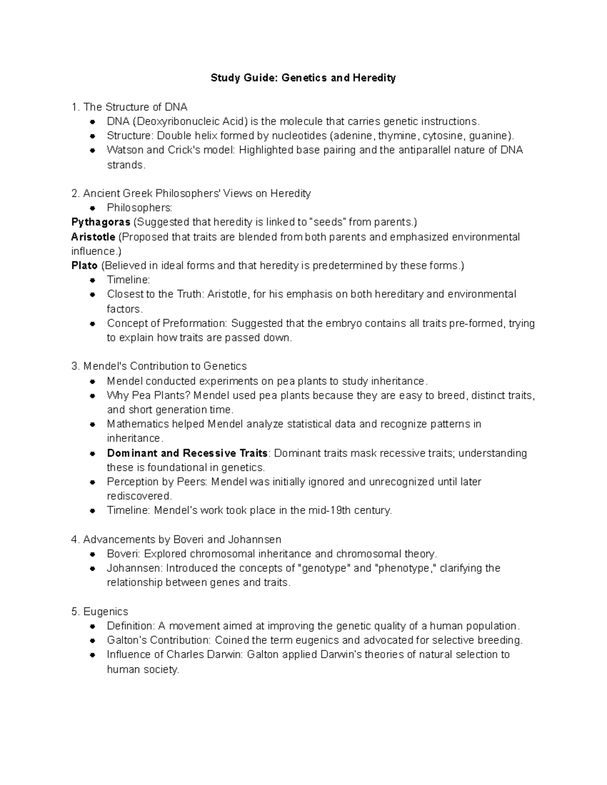 Genetics 101: Comprehensive Study Guide on Heredity Concepts - Studocu