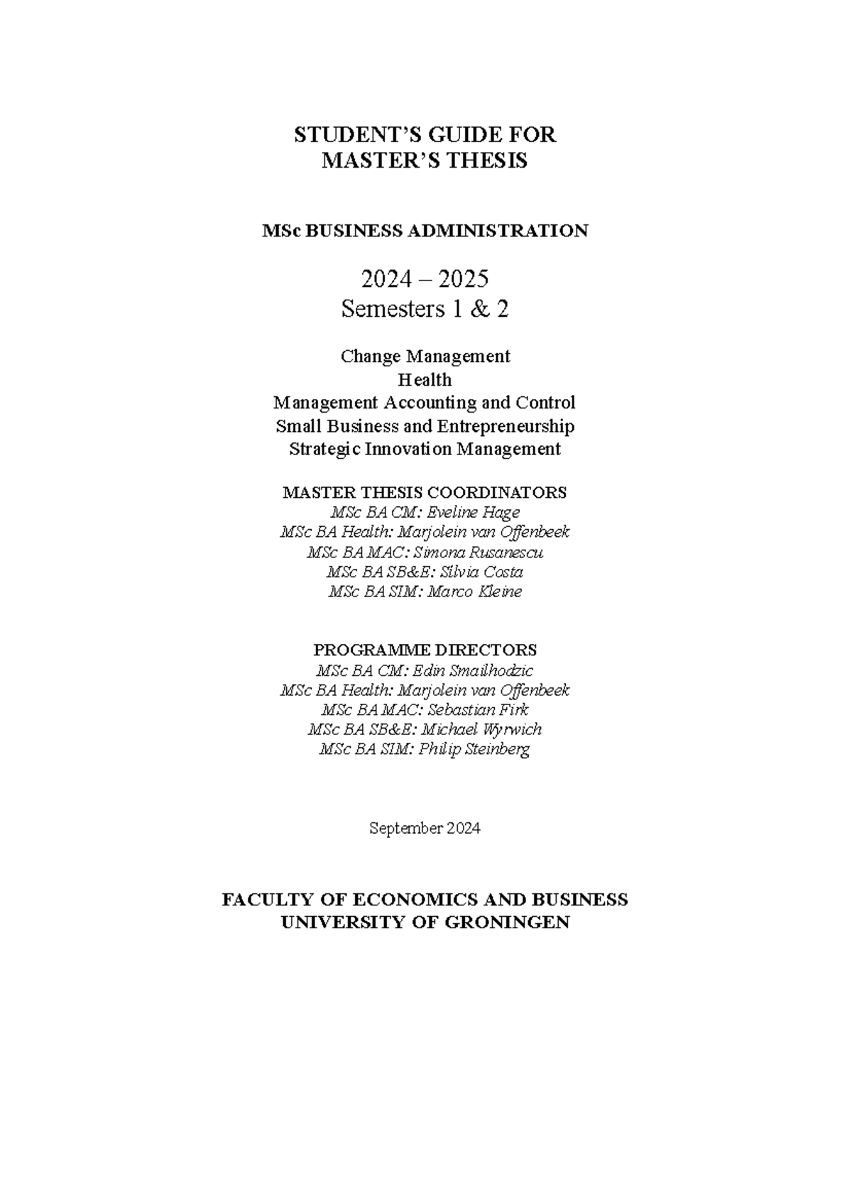 MSc BA Master's Thesis Guide 2024-2025: Requirements & Deadlines ...