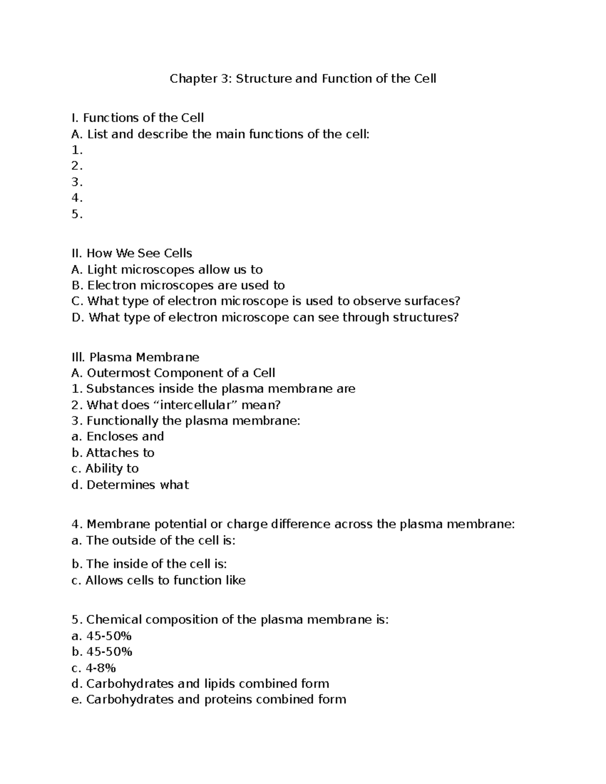Chapter 3 - Cell Structure and Function Summary for Seeley's Anatomy ...