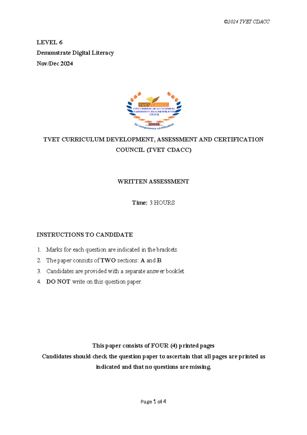 DL Level 6 - Summative assessment - LEVEL 6 Demonstrate Digital ...