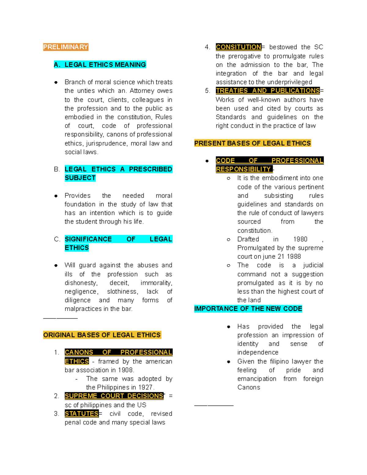 Legal Ethics Fundamentals - A Comprehensive Reviewer Guide - Studocu