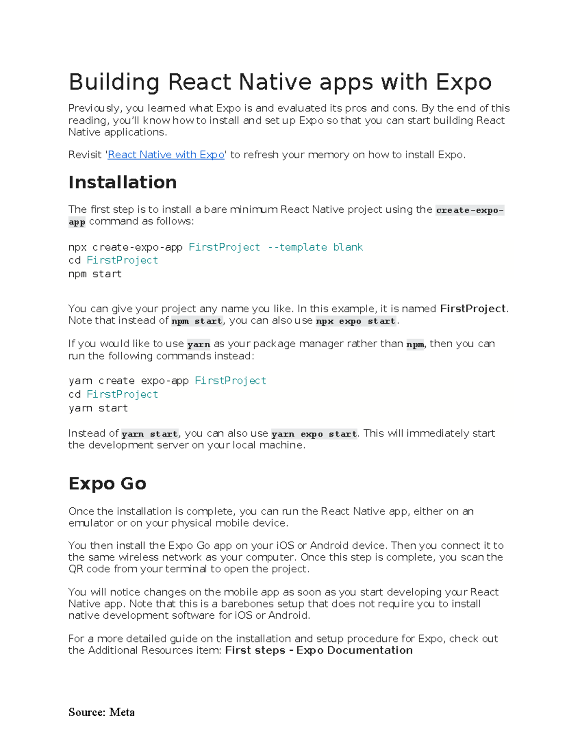 1-Building React Native apps with Expo - Building React Native apps ...