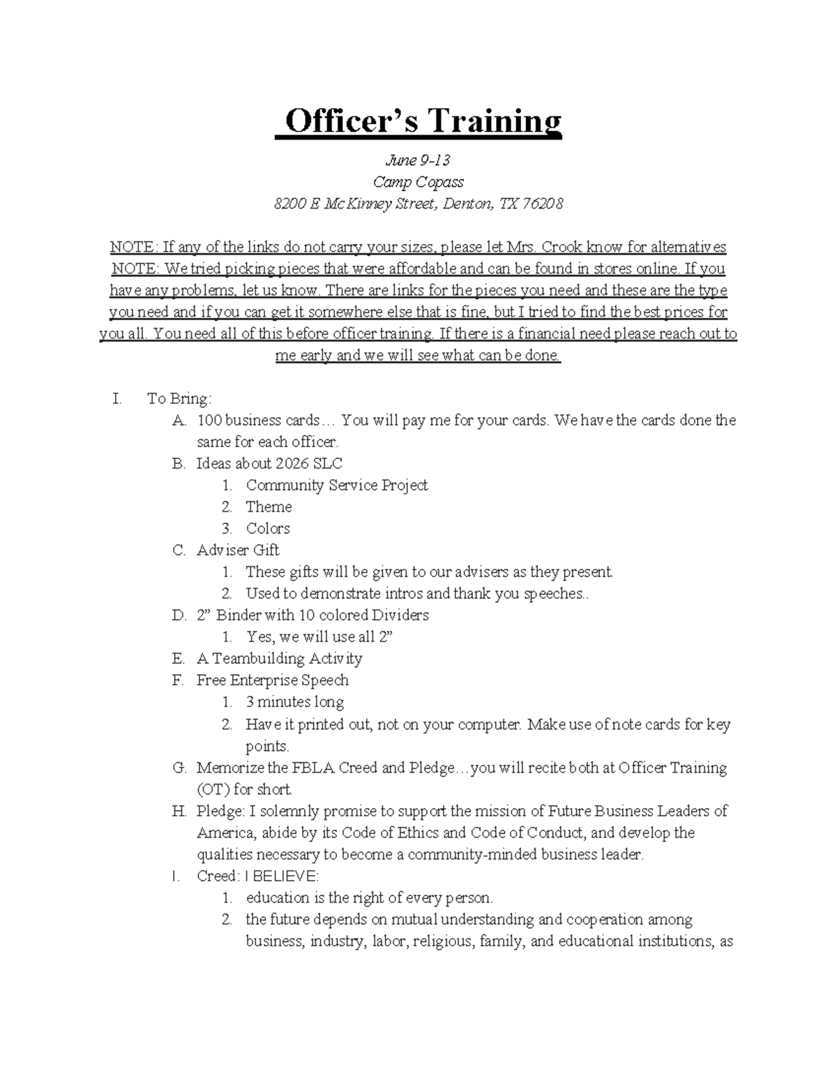 2025 OT Officer Training Preparation Checklist - Studocu