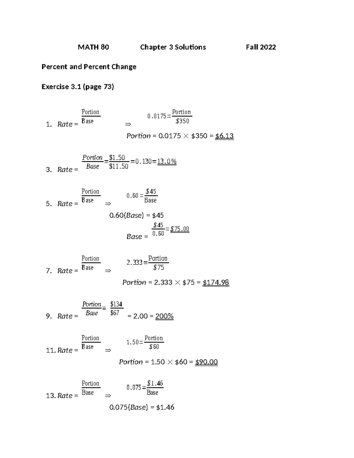 MATH 80 - Ch 3 Solutions - Wk 3 - 2022(1) - MATH 80 Chapter 3 Solutions ...