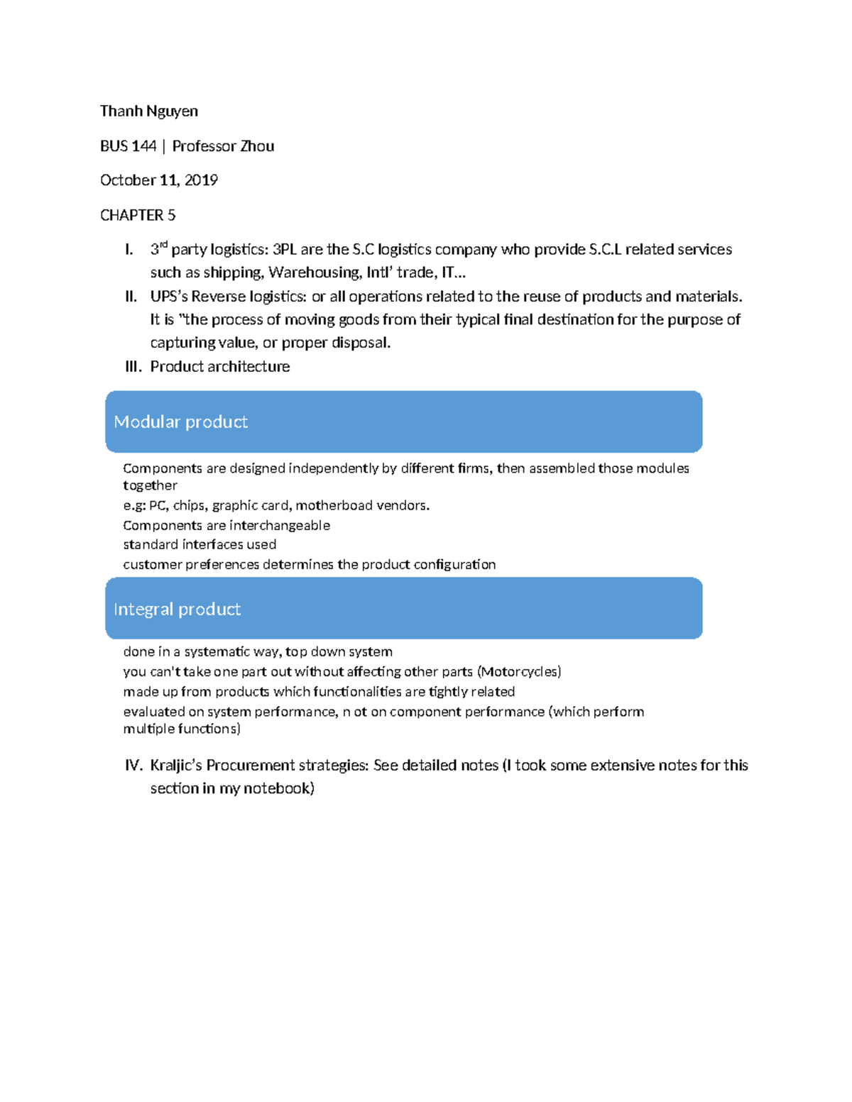 Chapter 5, 9 - n.a - Thanh Nguyen BUS 144 | Professor Zhou October 11 ...
