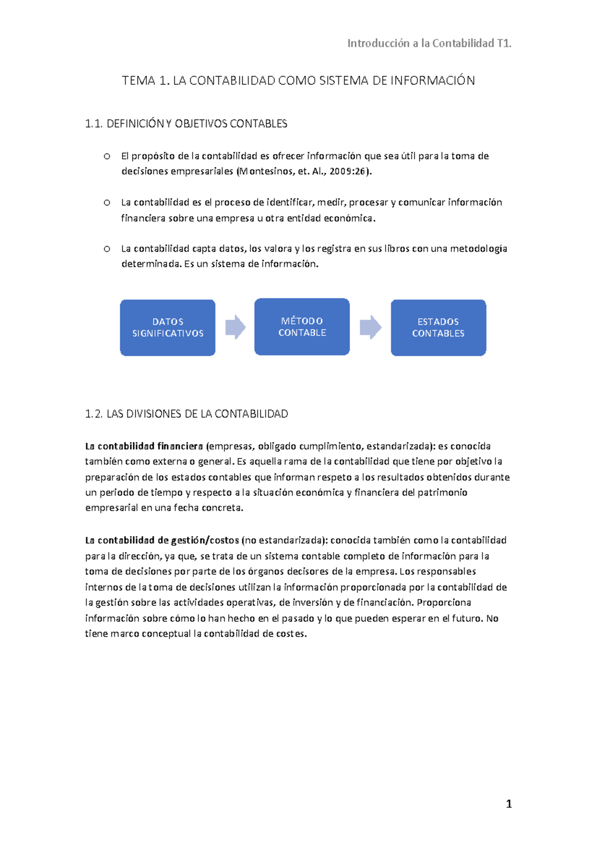 Tema 1: La Contabilidad como Sistema de Información y sus Principios ...