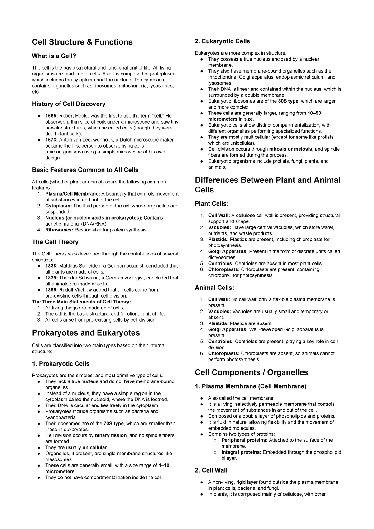 Cell Structure and Functions: Eukaryotic Cells Overview for JUPEB ...