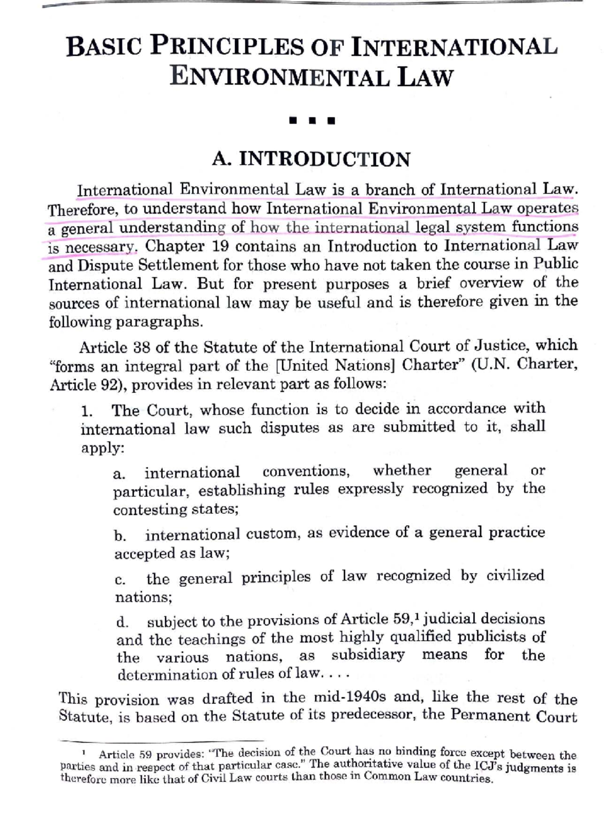 BASIC PRINCIPLES OF INTERNATIONAL ENVIRONMENTAL LAW (INTL 101) - Studocu