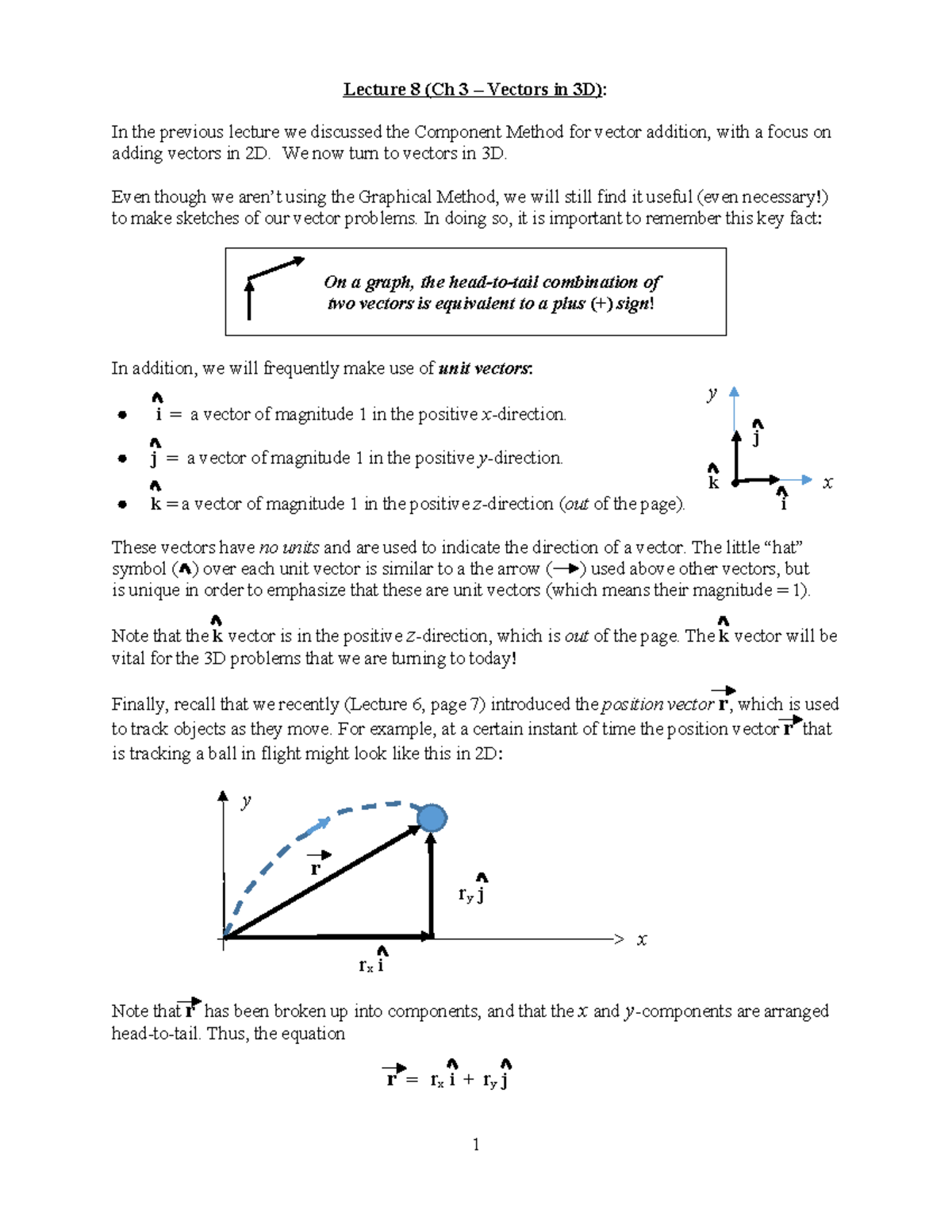 Lecture 8 (Ch 3): Exploring 3D Vectors - Definitions and Applications ...