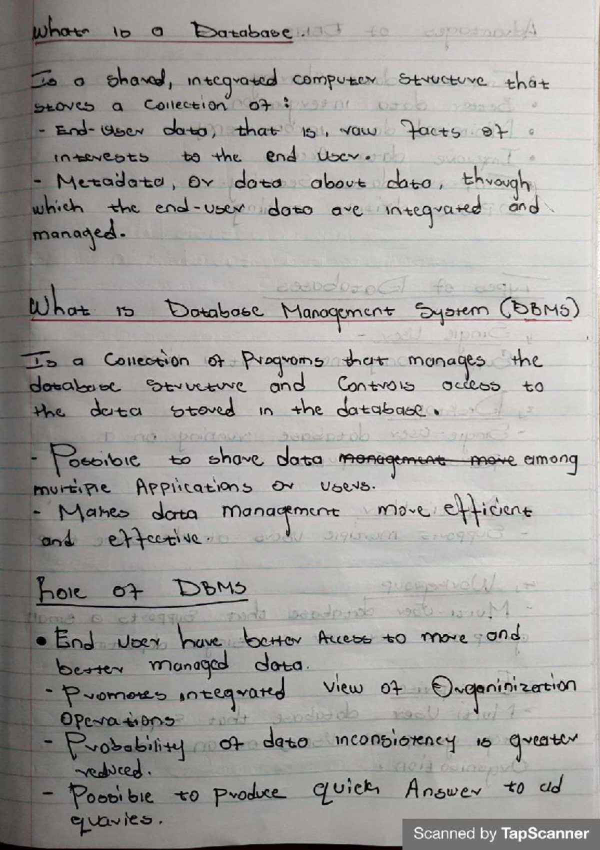 Chapter 1: Database Notes (DB 101) - Studocu