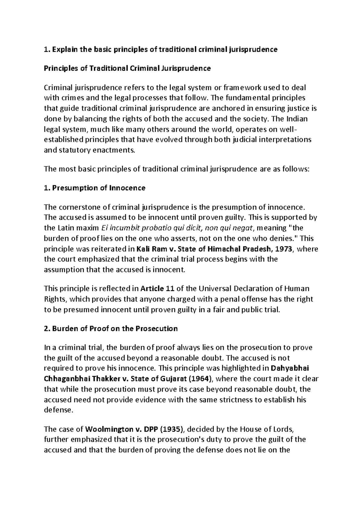 WCC Unit 1: Principles of Traditional Criminal Jurisprudence Explained ...