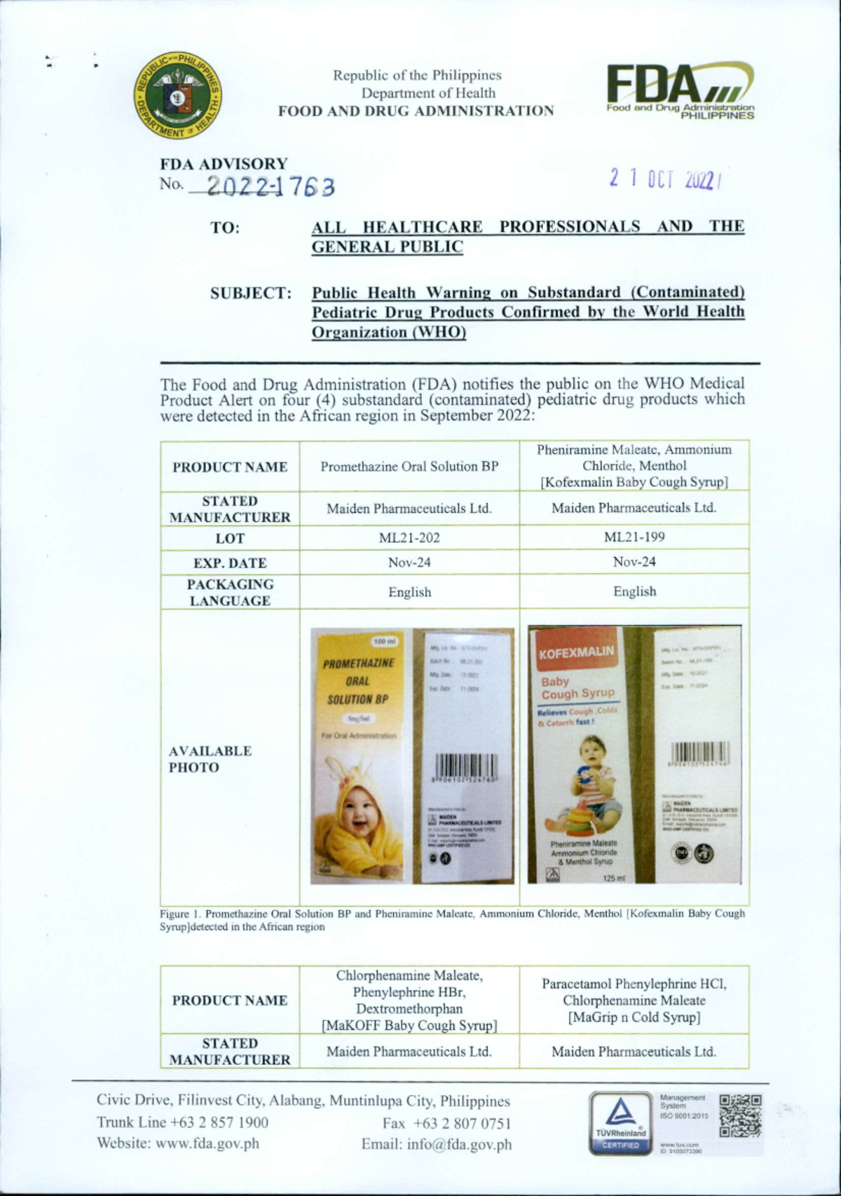 FDA-Advisory-No 7 - Pharmaceutical Biochemistry - Studocu
