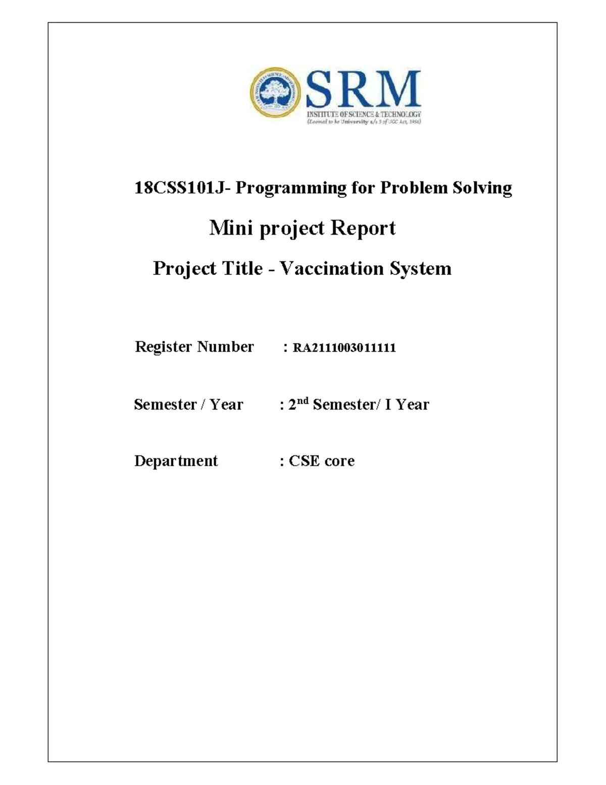 21CSC201J - Appointment Scheduler Project Report - Studocu