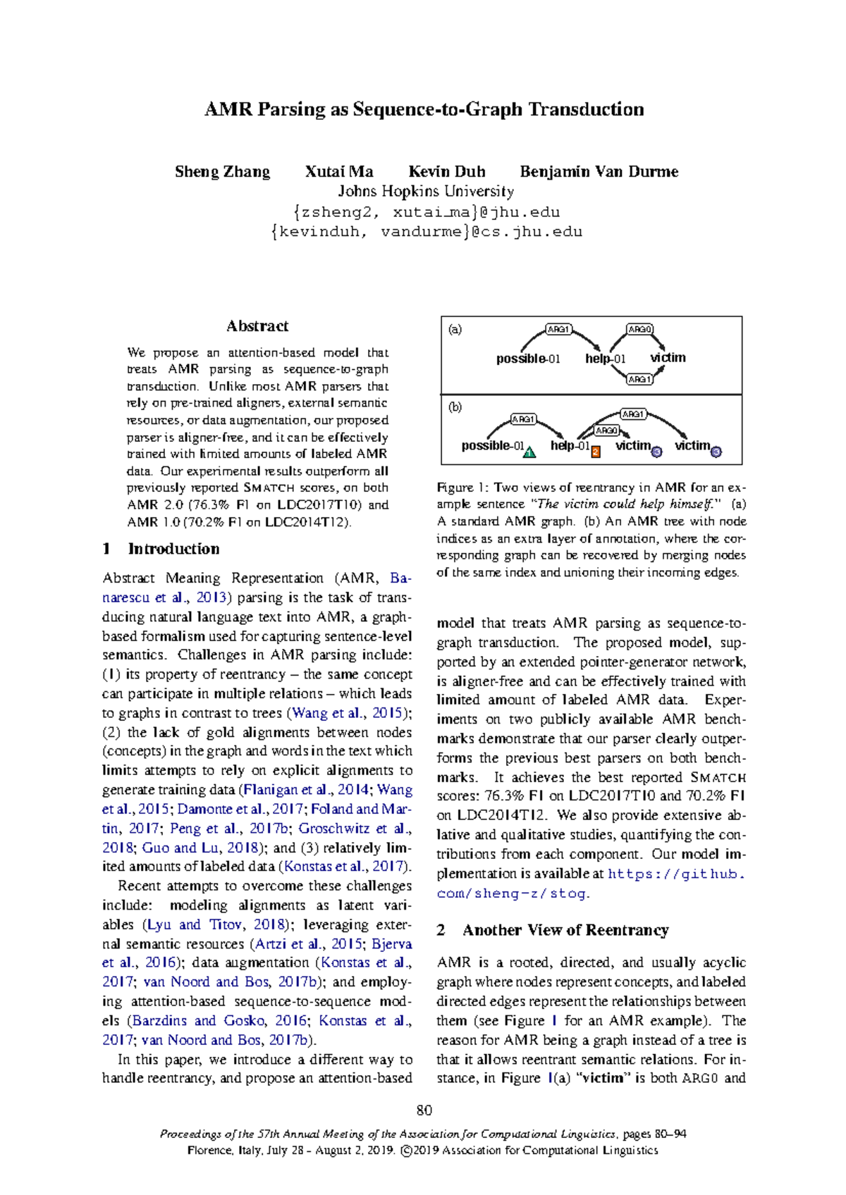 AMR Parsing as Transduction: A Novel Approach by Zhang et al. (2019 ...