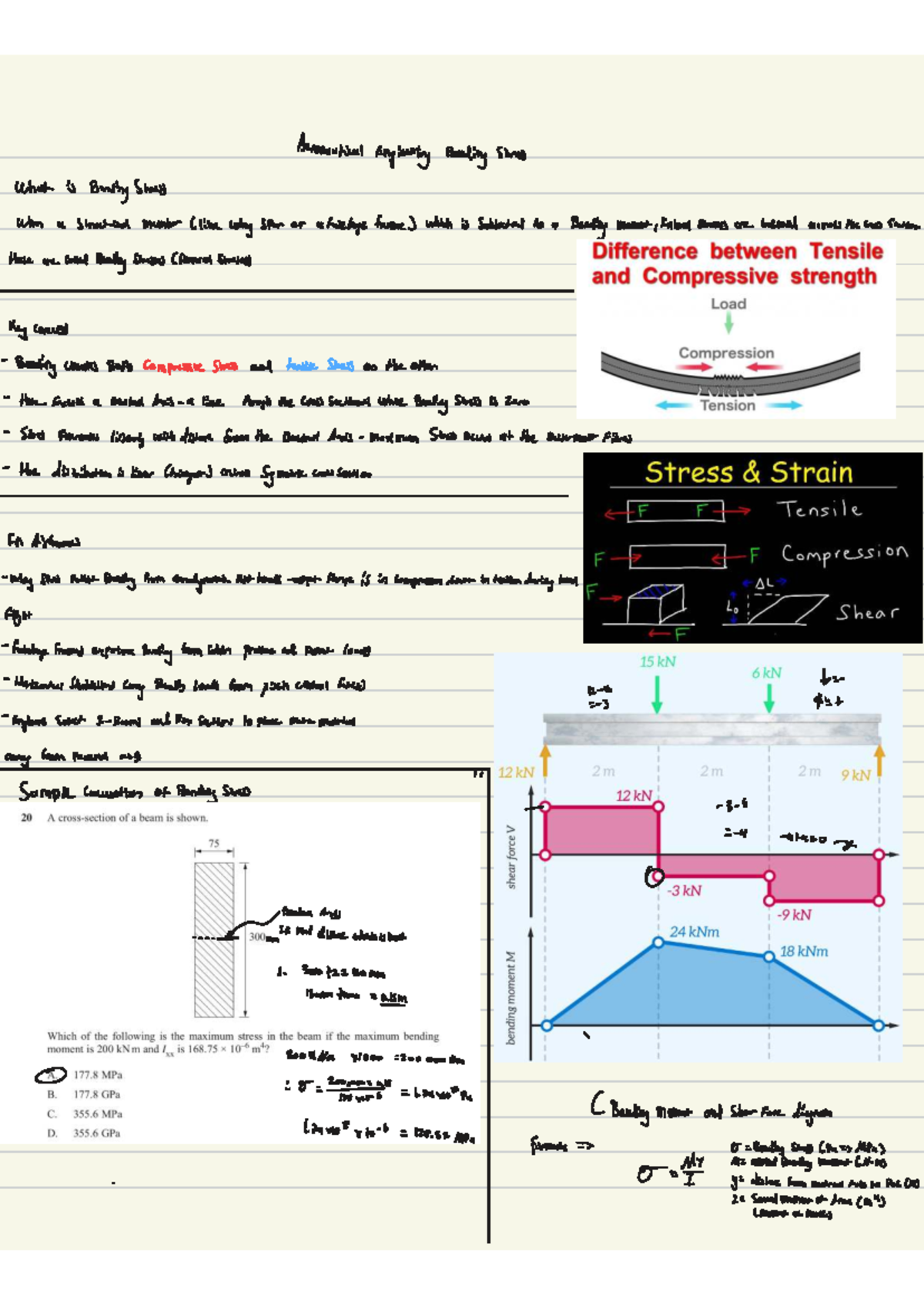 Aeromutical Engineering Bending Stress Analysis (ENG 101) - Studocu