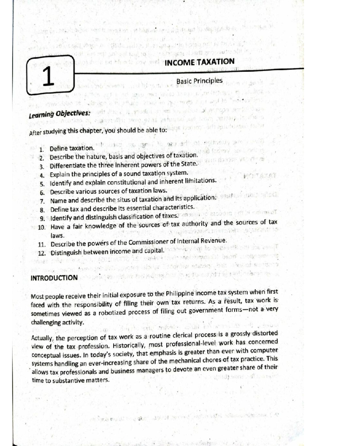 INCOME TAXATION 1: Basic Principles and Key Concepts Overview - Studocu