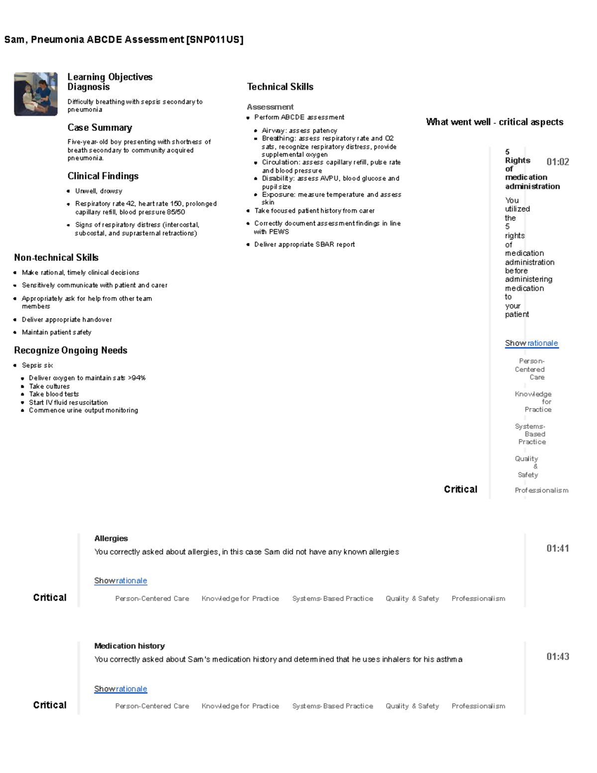 Sam's Pneumonia ABCDE Assessment: Learning Objectives & Clinical Skills ...