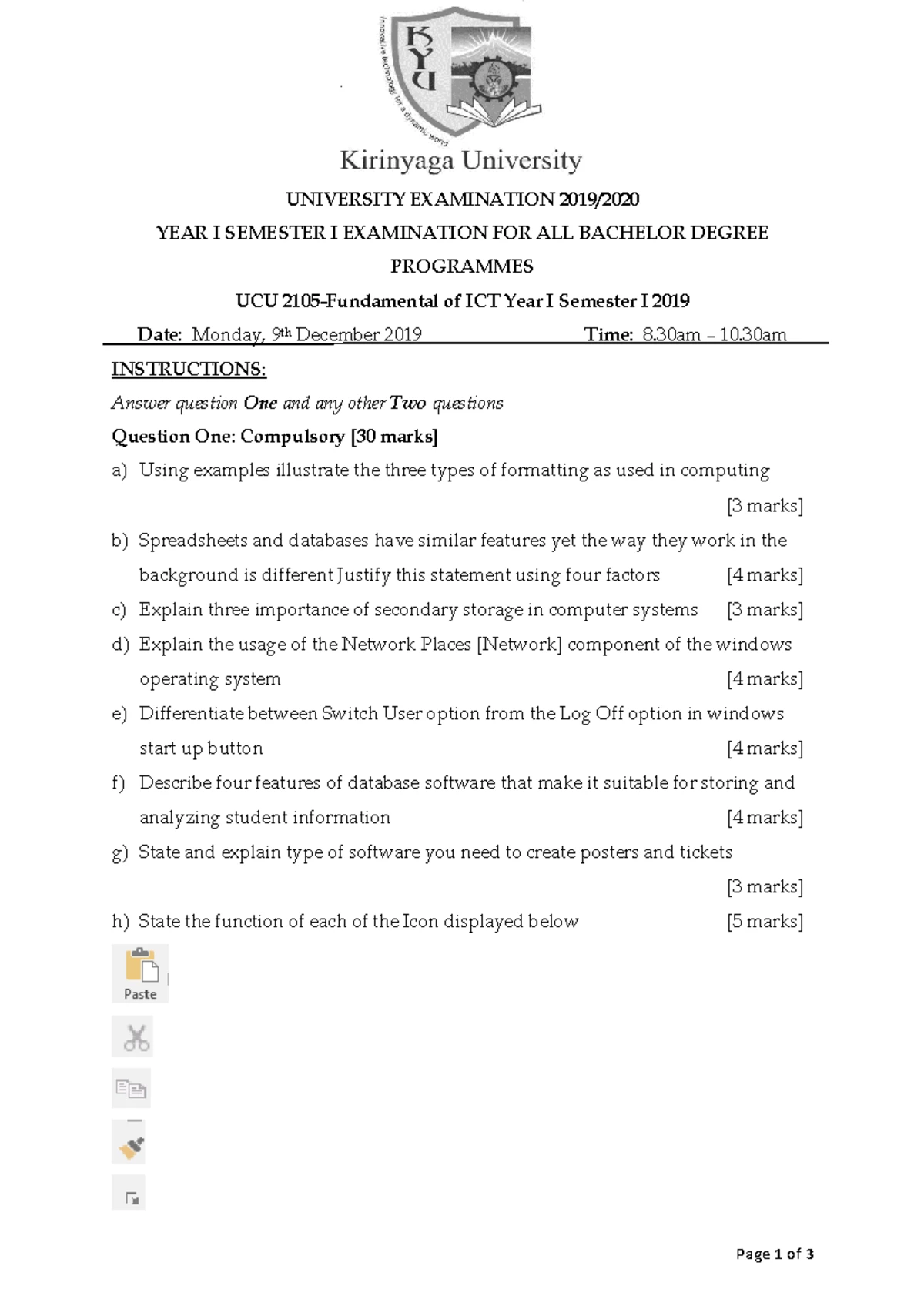 Basic Digital Literacy Course Outline - ICT H101 (2 Weeks) - Studocu