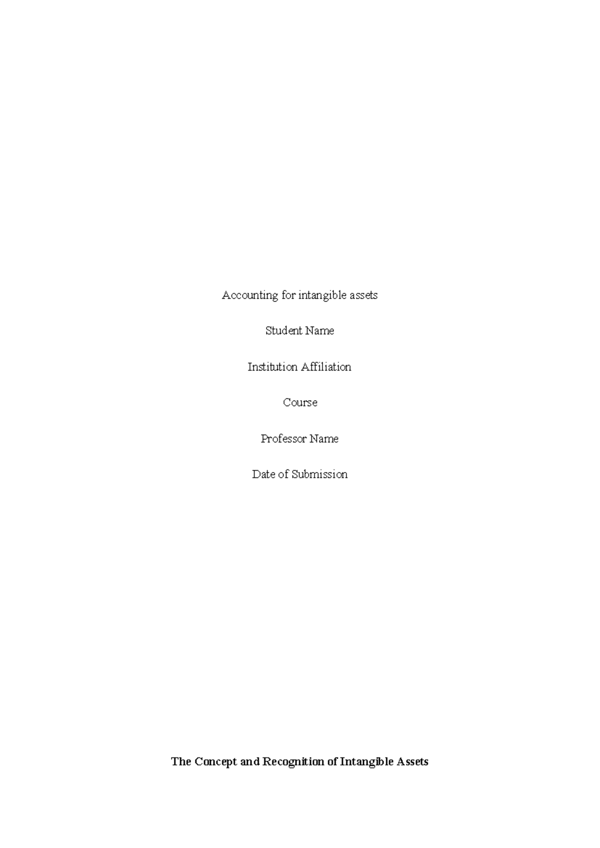 Accounting for intangible assets - According to IAS 38 intangible ...