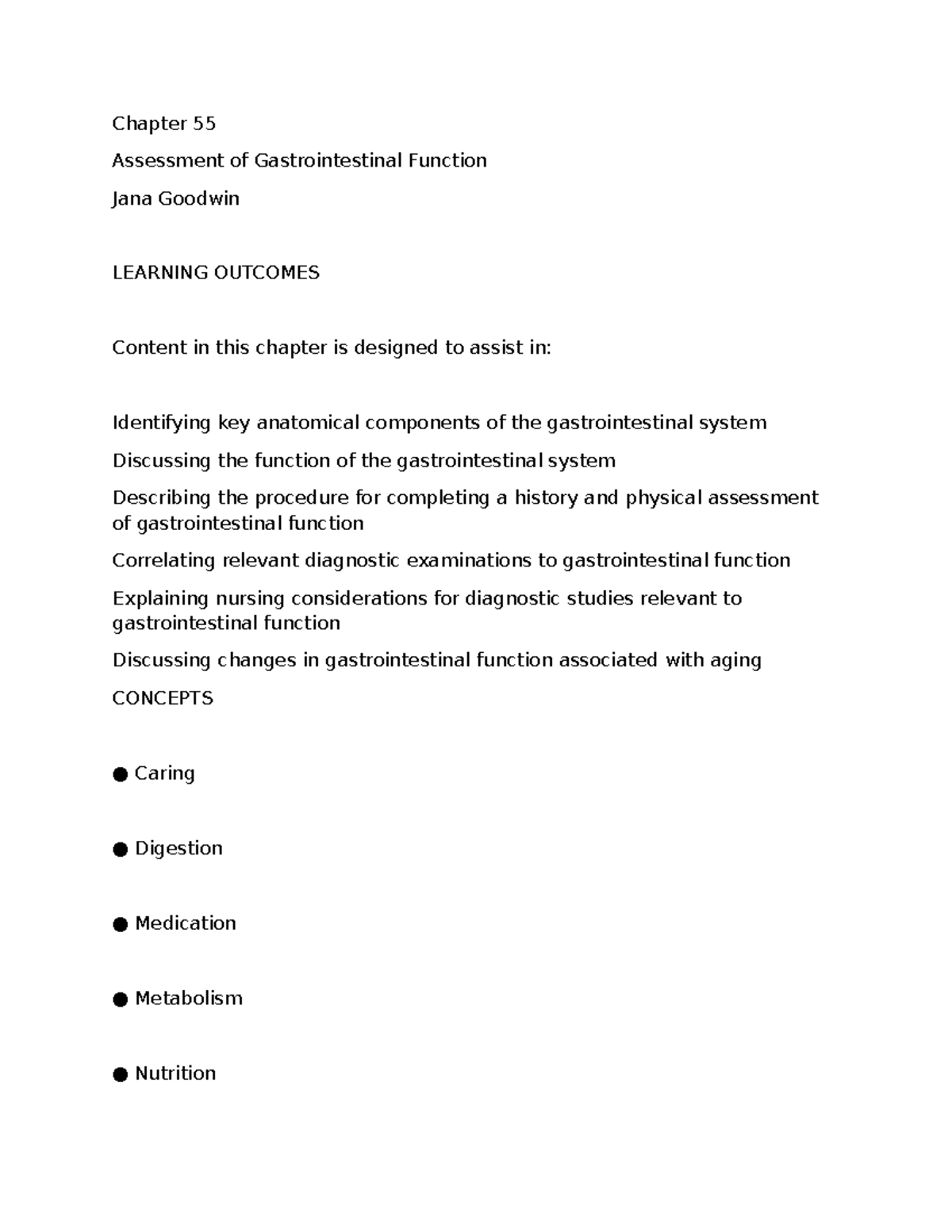 Chapter 55: Assessment of Gastrointestinal Function - Nursing ...