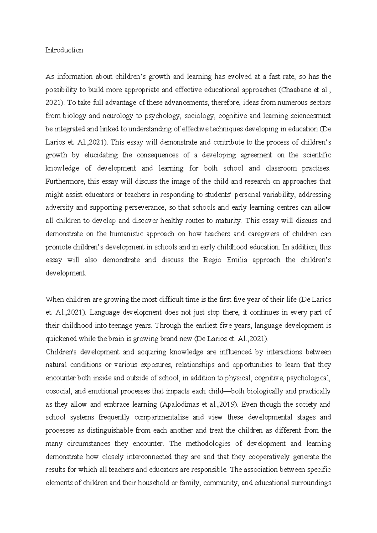 Children's development (Final) - Introduction As information about ...