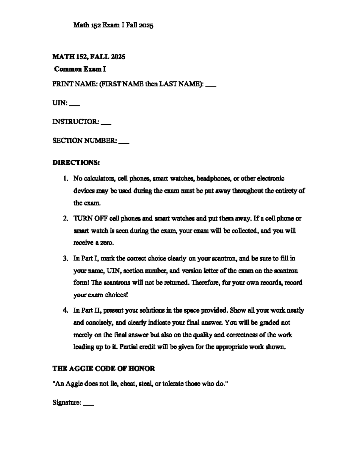 Math 152 Exam I Fall 2025 - Practice Exam Review - Studocu