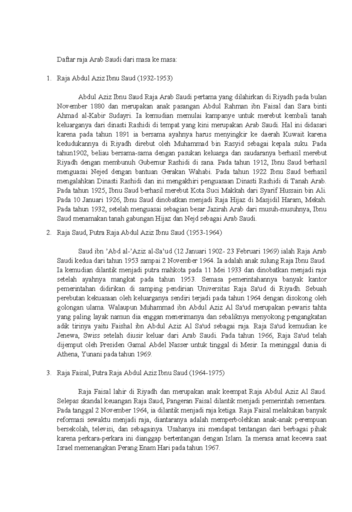 Daftar Raja Arab Saudi: Sejarah dan Pemerintahan (2 Raja Arab Saudi ...