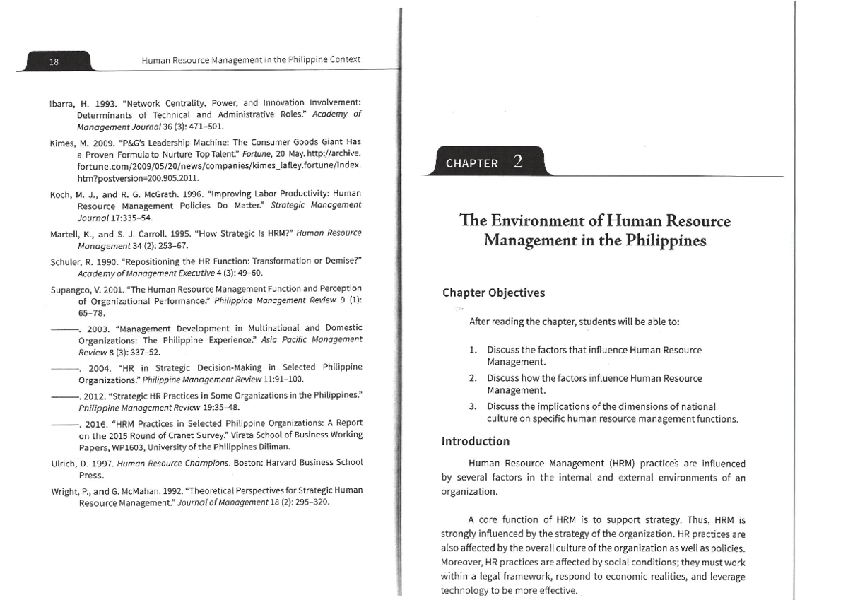 Human Resource Management in the Philippine Context: Chapter 2 Insights ...
