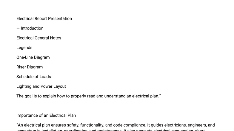 Electrical Report Guide: Understanding Electrical Plans and Diagrams ...