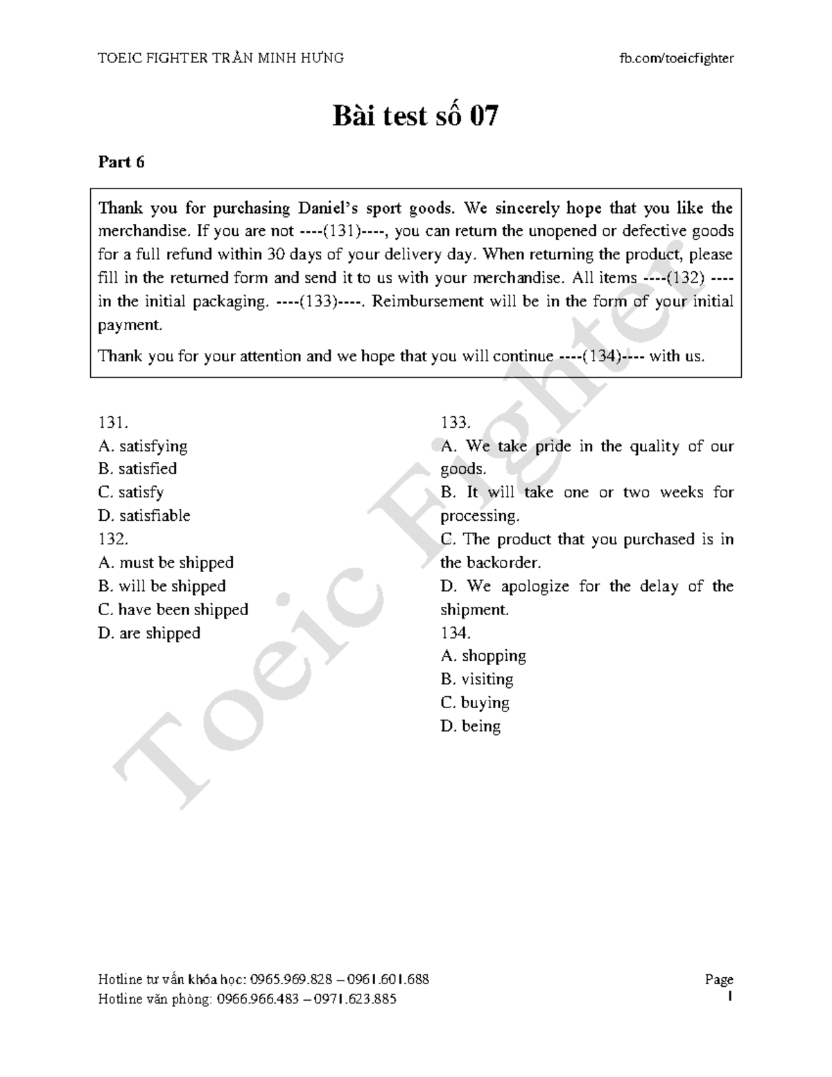 De Test 07 - huuuu - Hotline tư vấn khóa học: 0965.969 – 0961. Page 1 ...