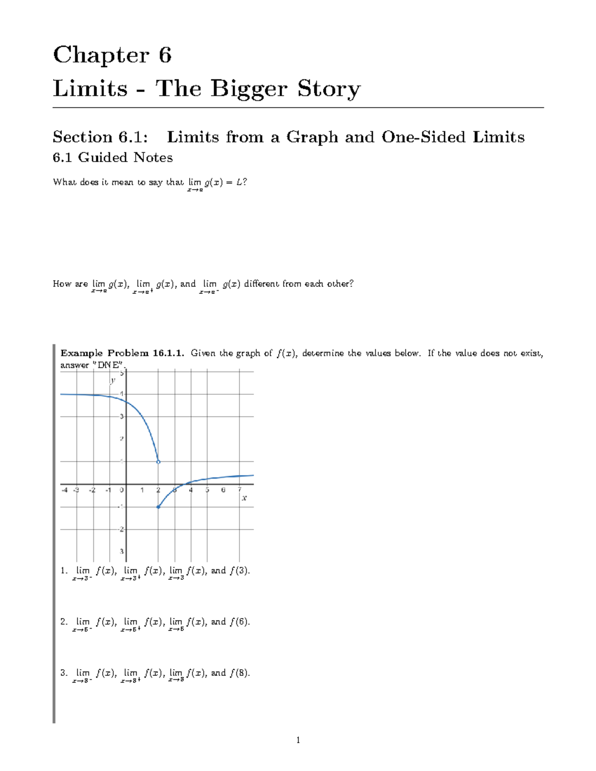 Chapter 6 Limits: Graphical and Numerical Approaches (Ch06) - Studocu