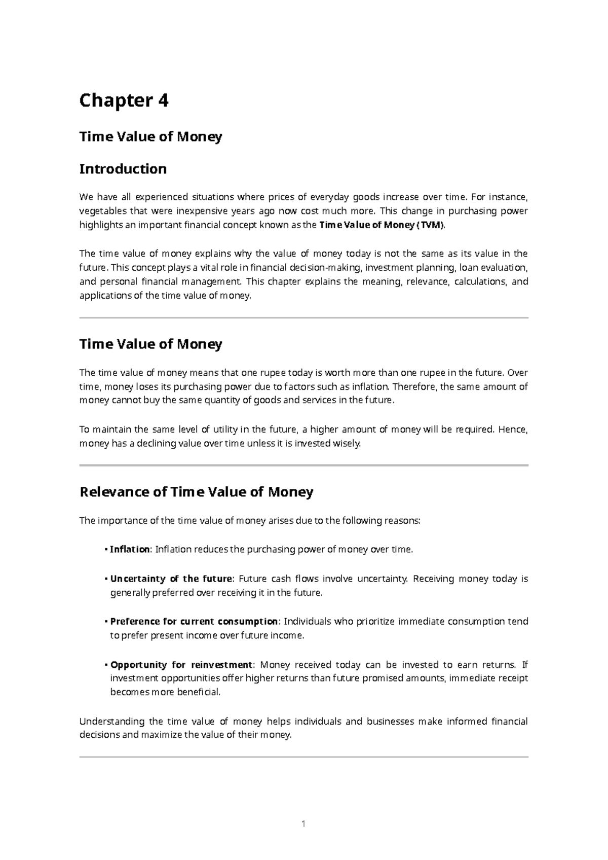 Chapter 4: Time Value of Money Overview and Applications - Studocu