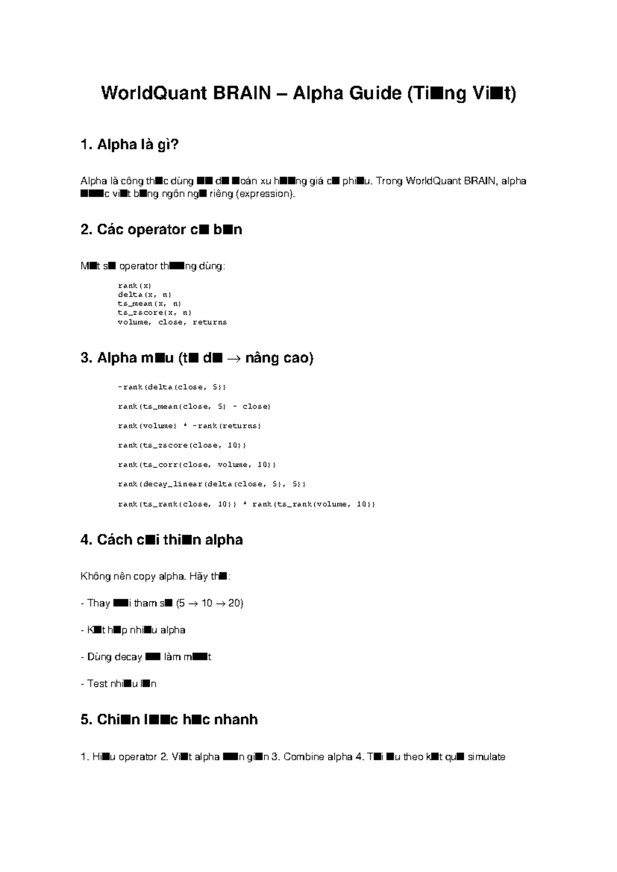 Worldquant brain alpha guide vi - WorldQuant BRAIN – Alpha Guide (Tinng ...