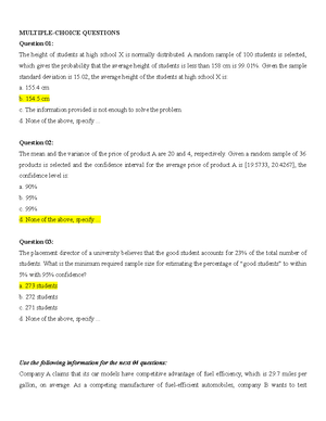 Statistics FALL2013 - Solution TO Final Sample TEST 06 - INTERNATIONAL ...