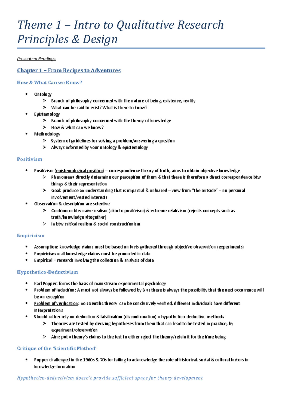 RES QUAL Theme 1 - Intro to Qualitative Research Concepts & Designs ...