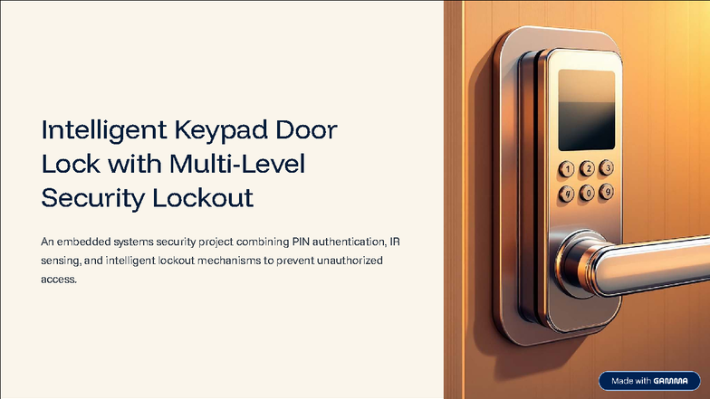 Intelligent Keypad Door Lock with Multi-Level Security Lockout - Studocu
