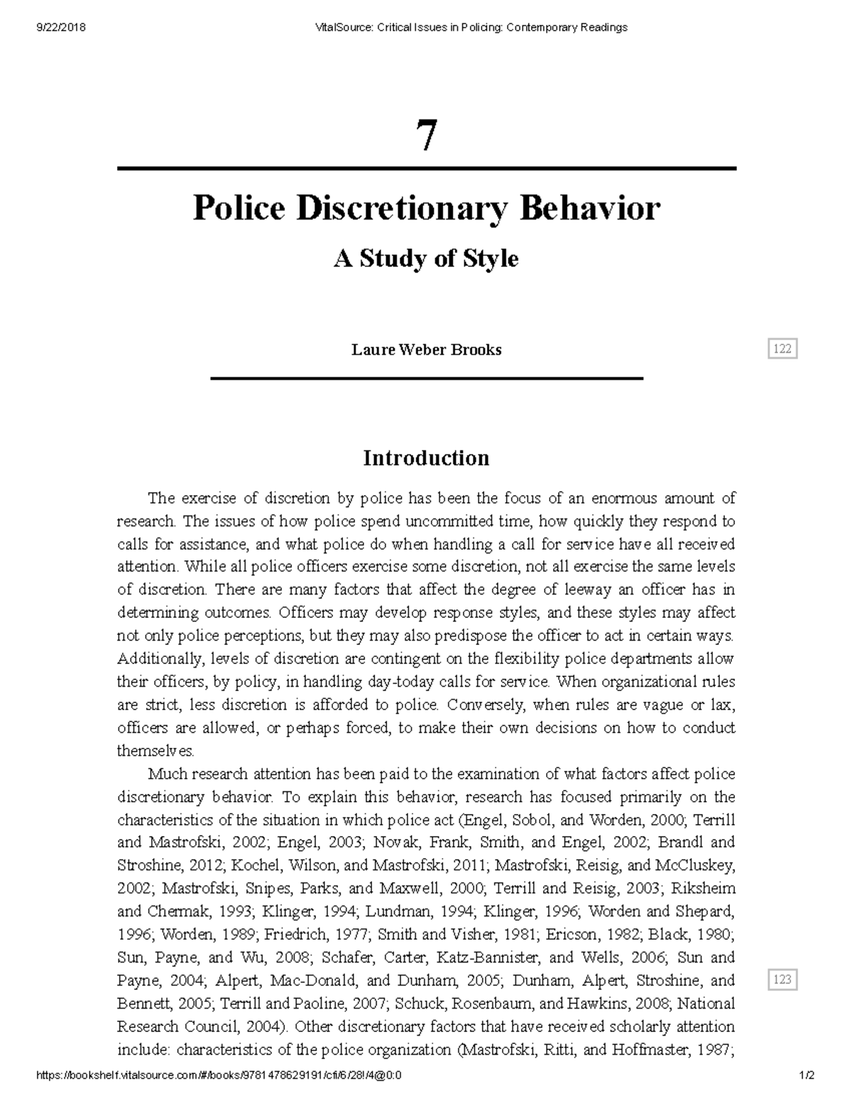 Chapter 7-2: Police Discretionary Behavior and Its Influencing Factors ...