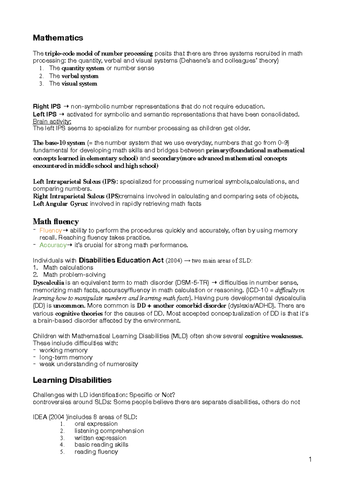 Mathematics SLD and Cognitive Theories: Understanding Dyscalculia and ...