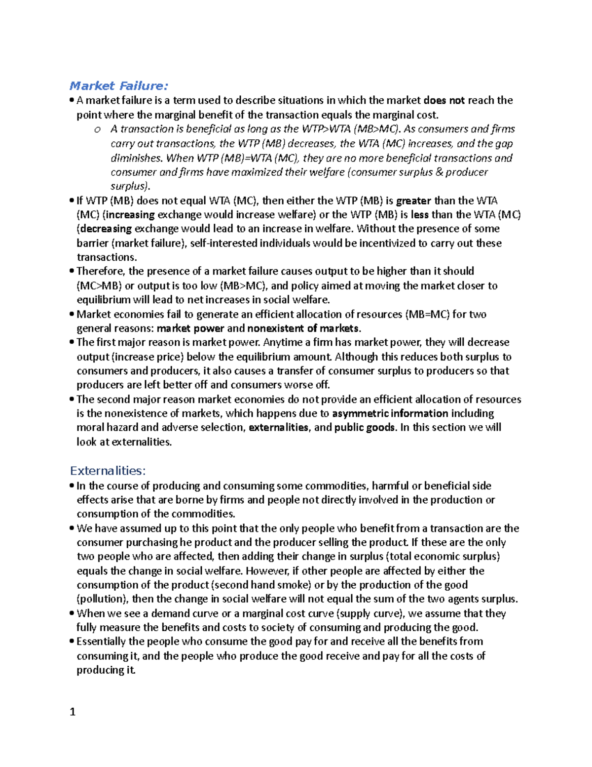 Market Failures and Externalities: Analysis and Implications - Studocu
