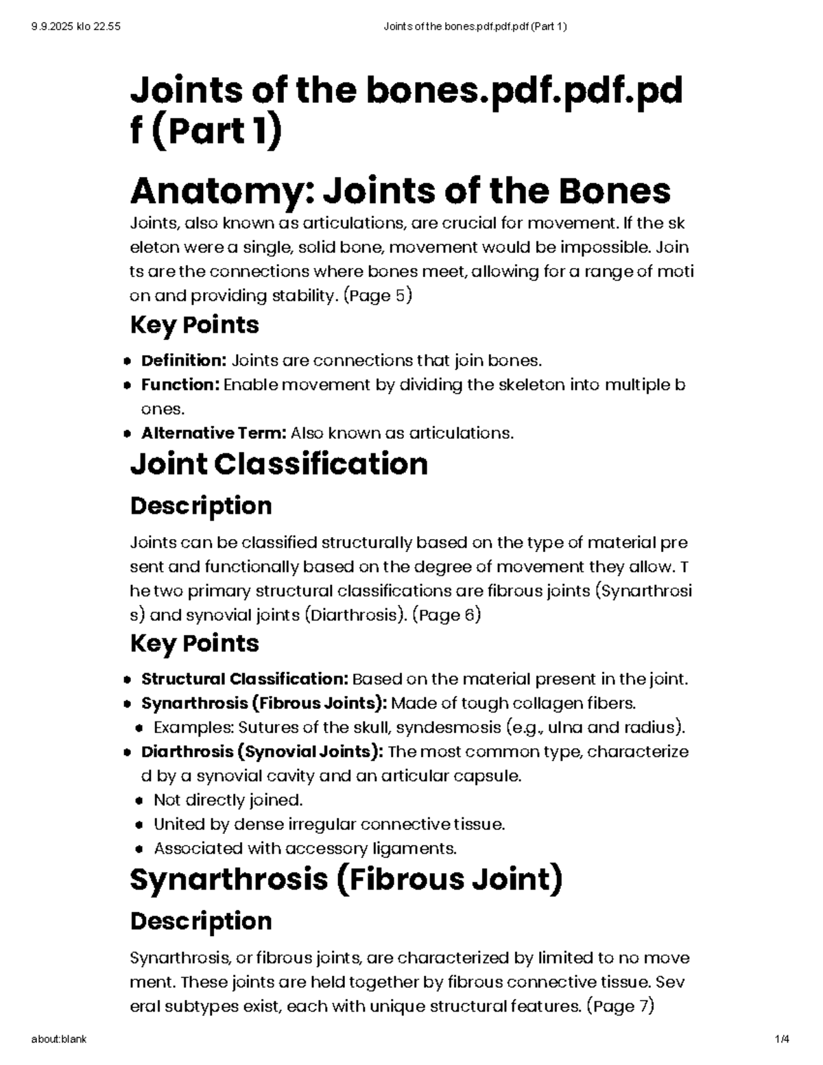 Anatomy 101: Joints of the Bones - Key Concepts and Classifications ...
