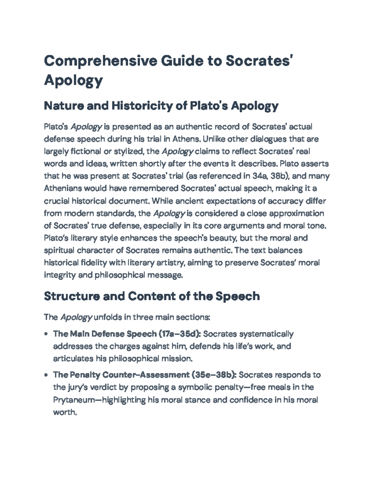 Comprehensive Overview of Socrates' Apology: Insights & Legacy - Studocu