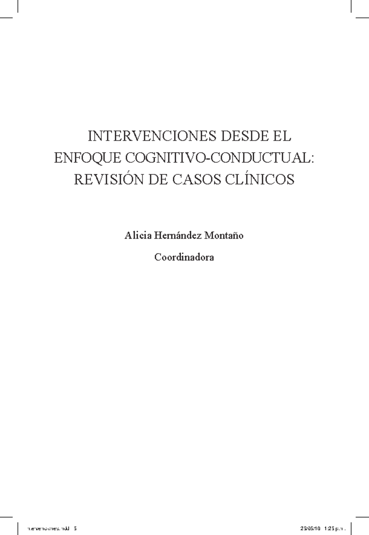 Intervenciones Cognitivo-Conductuales: Revisión de Casos Clínicos (Psicología) - Document Preview